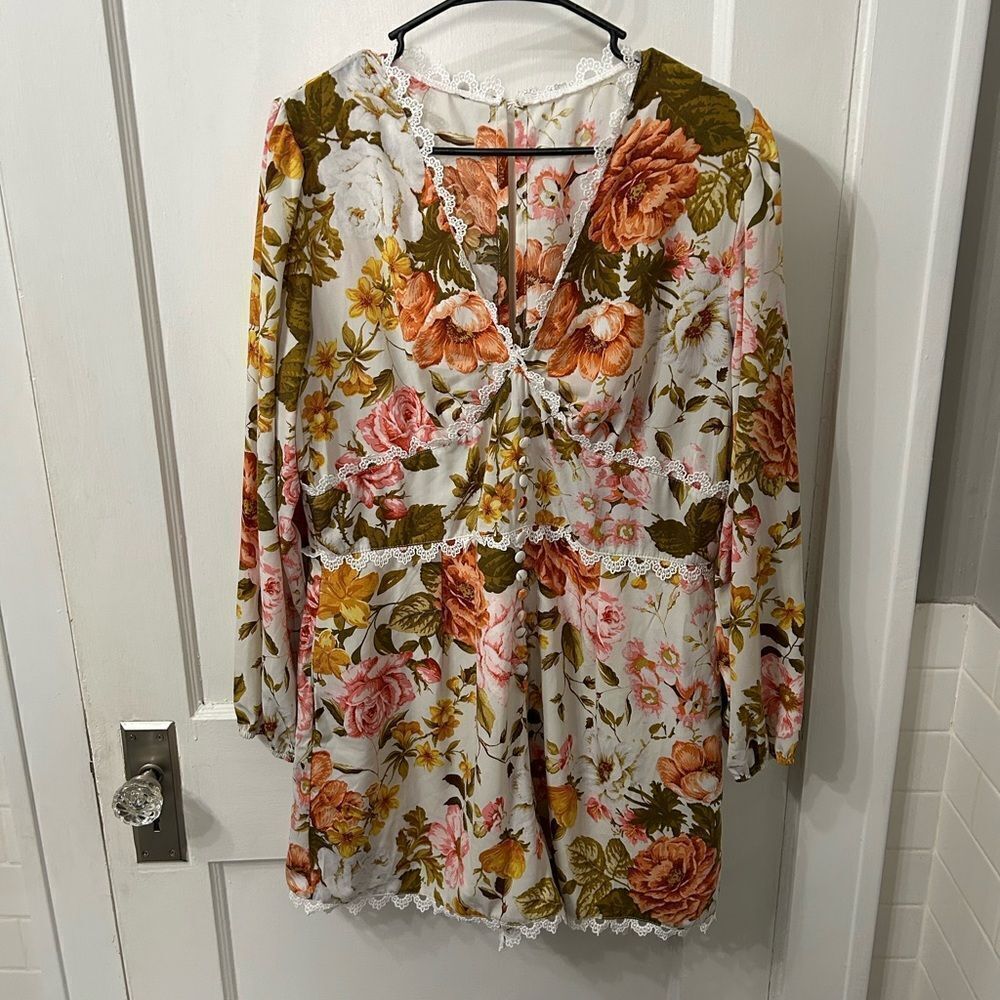 Floral Long Sleeve Romper